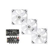Bitspower Bitspower Notos RGB PWM Wentylator, 120mm - biały, 3-pak
