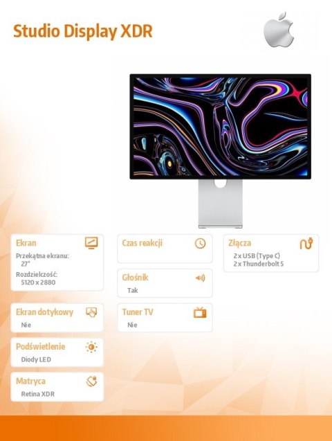 Apple Studio Display XDR - Standard Glass - Podstawka z regulacją pochylenia oraz wysokości