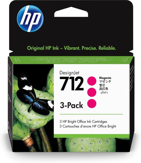 Hewlett-Packard Tusz HP 3ED78A 712 DesignJet 29ml (3szt.) Purpurowy