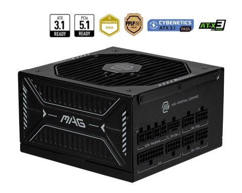 MSI Zasilacz MSI MAG A850GLS PCIE5 850W 80+ Gold ATX 3.1