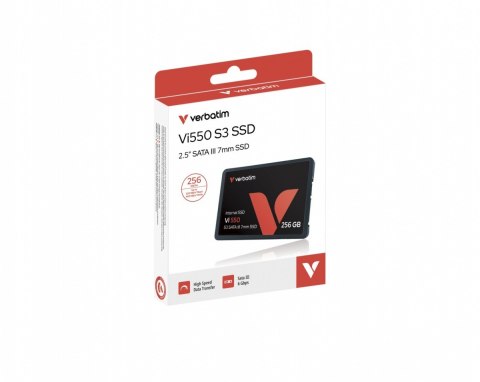 Verbatim Dysk SSD wewnętrzny 256GB 2,5cala VI550 S3 SATA III czarny