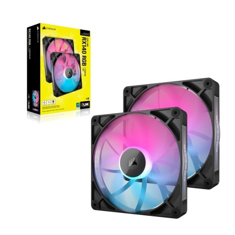 Corsair Corsair iCUE LINK RX140 RGB Obudowa komputera Wentylator 14 cm Czarny 2 szt.