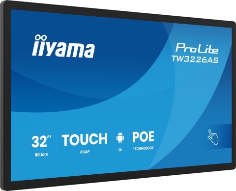 IIYAMA Panel-PC iiyama TW3226AS-B3P 32" z Androidem 14+GMS SOC Octa-core RK3576 4GB Pamięci 32GB PCAP 10-Punktowy Ekran Dotykowy 1920x1