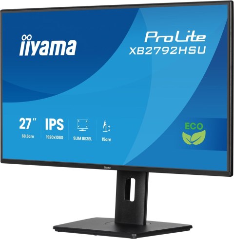 IIYAMA 27-calowy panel IPS z 4-stronną wąską ramką Green Choice EyeComfort/EyeSafe 2 - Płaski ekran - 68,6 cm