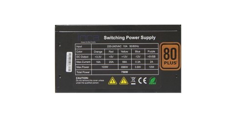 No name Inca IPS-075PG moduł zasilaczy 750 W 20+4 pin ATX ATX Czarny