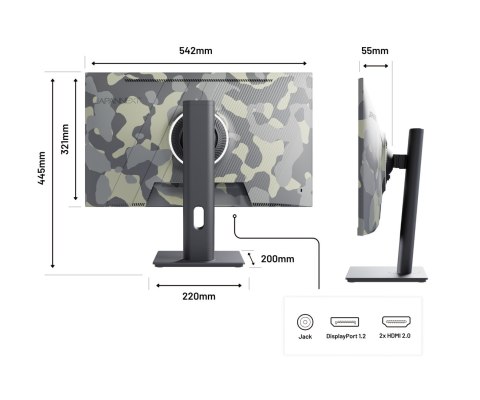 No name Monitor JAPANNEXT 60,5 cm JN-IPS238FHD200F-HSP-Camo 16:9 HDMI FHD
