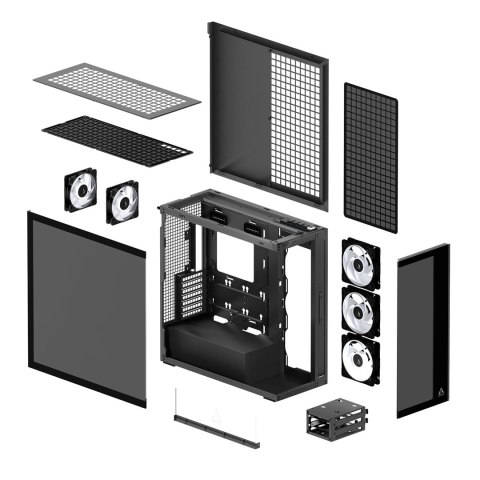 No name Obudowa Arctic Xtender Schwarz Glasfenster ohne GPU mount