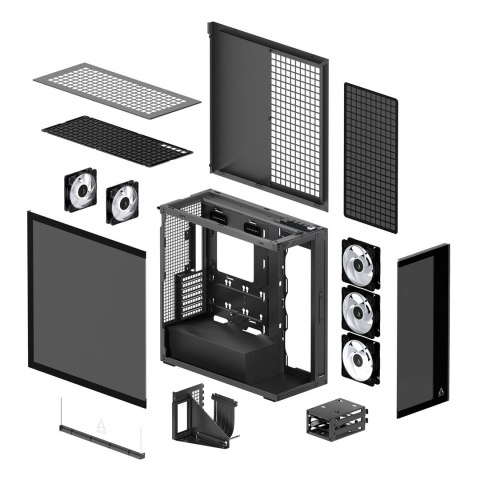No name Obudowa Arctic Xtender Schwarz z oknem z GPU mountem