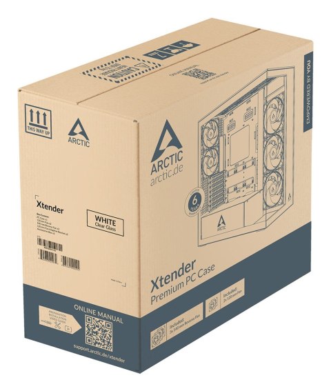 No name Okno Arctic Xtender Weiß Transparentes Glasfenster mit GPU mount