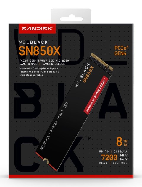 WD SSD WD Black SN850X 8TB NVMe WDS800T2X0E