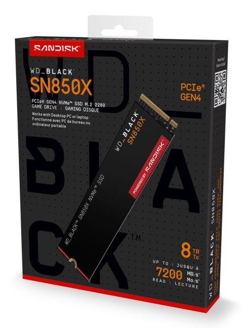 WD SSD WD Black SN850X 8TB NVMe WDS800T2X0E