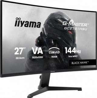 IIYAMA Monitor 27 cali GC2781HSU-B1 VA, FHD, 144Hz, 1ms, 2xUSB, 1500R, 350 cd, 4000:1, HDMI, DP, FreeSync -1920x1080 (48-144Hz), 2x2W