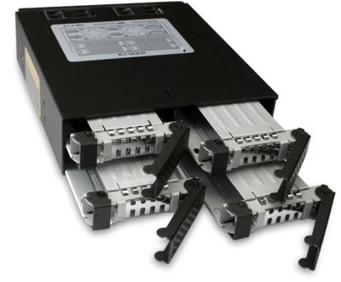 No name Panel nośny Icy Dock MB994SP-4SB-1, 13.3 cm (5.25"), 2.5", Aluminium, Metal, CE, REACH