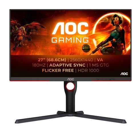 AOC AOC G3 Q27G3XMN/BK monitor komputerowy 68,6 cm (27") 2560 x 1440 px 2K Ultra HD LED Czarny