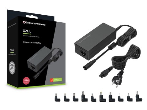 No name Conceptronic OZUL08B10 adapter zasilający/ inwentor Wewnętrzna 90 W Czarny
