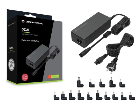 No name Conceptronic OZUL08B15 adapter zasilający/ inwentor Wewnętrzna 90 W Czarny