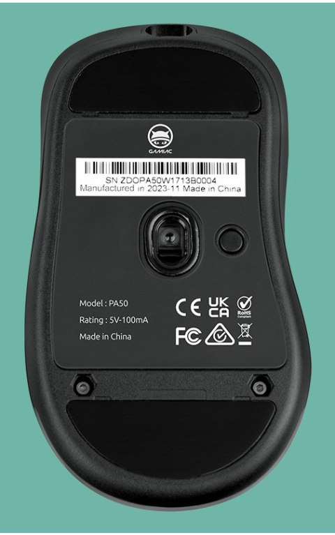 No name GAMIAC PA50 myszka Gaming Po prawej stronie USB Type-C Optyczny 12400 DPI