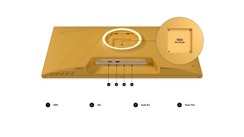 No name Monitor JAPANNEXT 60,5cm JN-I238FHD120F-HSP-YE 16:9 HDMI żółty FHD