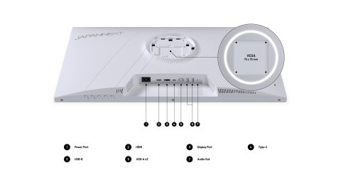 No name Monitor JAPANNEXT 68,5 cm JN-IPS270WQHD75F-C65W-HSP-W HDMI/DP WQHD