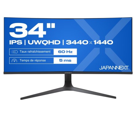 No name Monitor zakrzywiony JAPANNEXT 86,4cm JN-IPS340UWQHD60C-C65W-HS-W