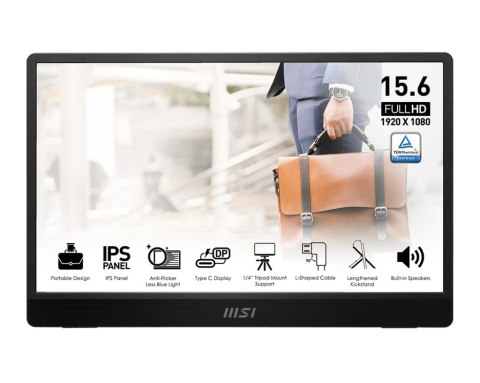 MSI MSI PRO MP161DE E2 monitor komputerowy 39,6 cm (15.6") 1920 x 1080 px Full HD LED Czarny