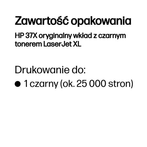 Hewlett-Packard HP 37X oryginalny wkład z czarnym tonerem LaserJet XL