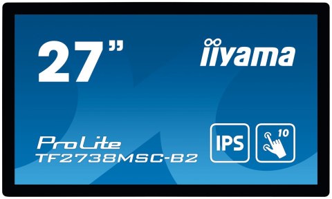 IIYAMA Iiyama ProLite TF2738MSC-B2 monitor komputerowy 68,6 cm (27") 1920 x 1080 px Full HD LED Ekran dotykowy Przeznaczony dla wielu u