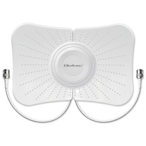 Qoltec Antena paraboliczna 4G 5G LTE | 2x19dBi | kierunkowa | zewnętrzna| 1710-2700 MHz | 3300-4200 MHz | N Female | wodoodporna | 5m