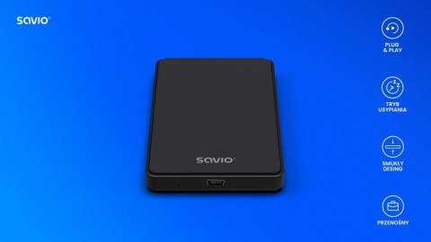 Savio Obudowa na dysk zewnętrzny HDD / SSD 2.5" USB 2.0 AK-73