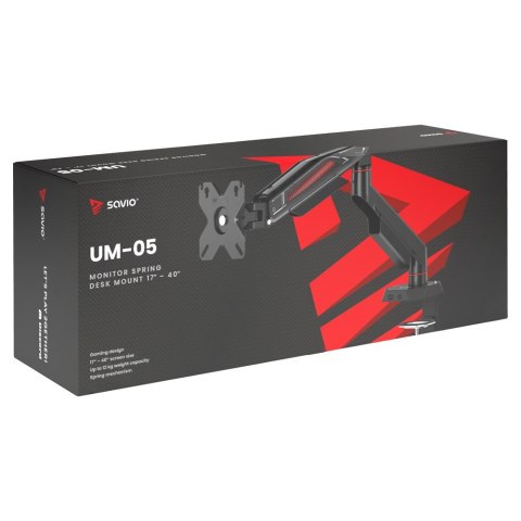 SAVIO SAVIO UCHWYT BIURKOWY NA MONITOR 17''-40'' 2-11 KG NA SPRĘŻYNIE UM-05
