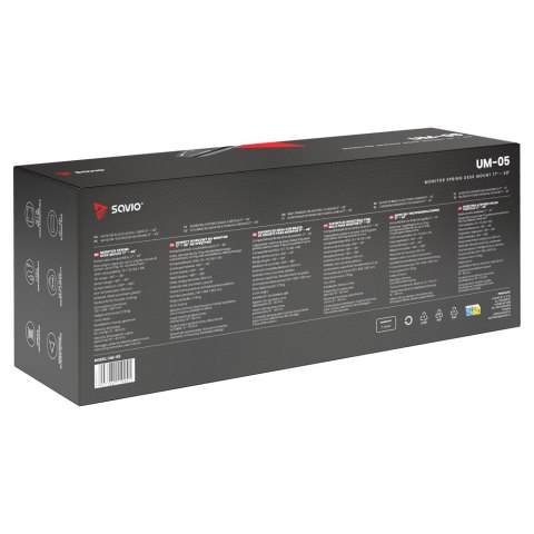 SAVIO SAVIO UCHWYT BIURKOWY NA MONITOR 17''-40'' 2-11 KG NA SPRĘŻYNIE UM-05