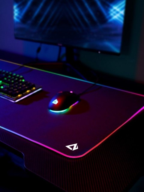 AUKEY KM-P7 RGB podkładka pod mysz i klawiaturę XXL gamingowa| 900x400x4mm | wodoodporna | gumowany spód | aplikacja G-aim Control Cen