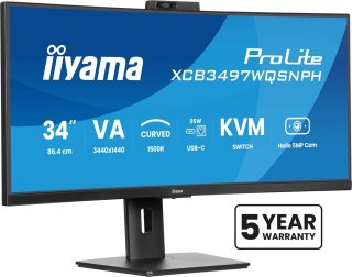 IIYAMA Monitor IIYAMA 86,4cm (34") XCB3497WQSNPH-B1 21:9 HDMI+DP+USB-C Webc