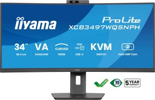 IIYAMA Monitor IIYAMA 86,4cm (34") XCB3497WQSNPH-B1 21:9 HDMI+DP+USB-C Webc