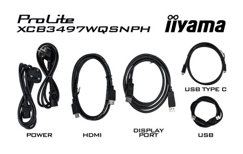 IIYAMA Monitor IIYAMA 86,4cm (34") XCB3497WQSNPH-B1 21:9 HDMI+DP+USB-C Webc