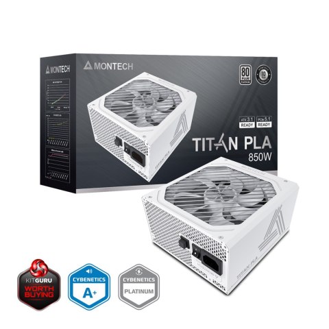 Montech Montech Titan PLA 850W - 80 PLUS & Cybenetics Platinum, modularny, PCIe 5.1 - 850 Wat