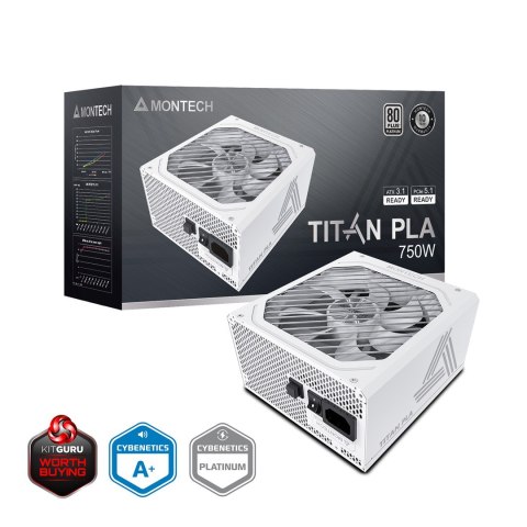 Montech Zasilacz Montech Titan PLA 750W - 80 PLUS & Cybenetics Platinum, modularny, PCIe 5.1 - 750 Watt