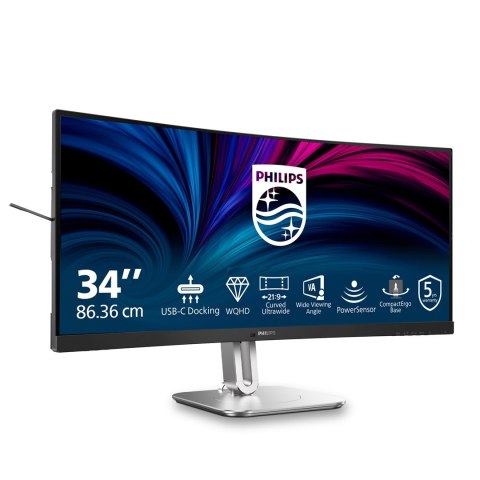 Philips Philips 5000 series 34B2U5600C/00 monitor komputerowy 86,4 cm (34") 3440 x 1440 px Dual QHD LCD Szary