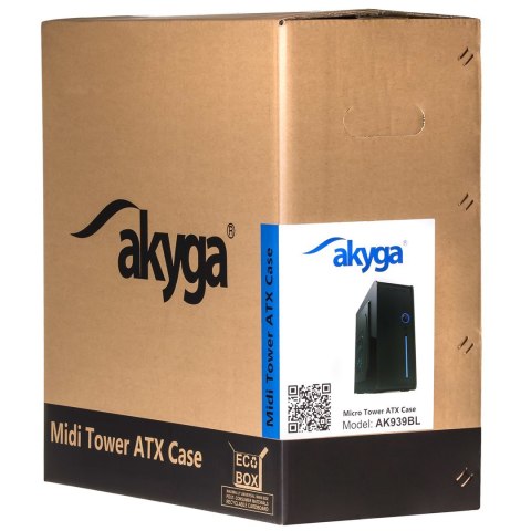 Akyga Obudowa Akyga AK939BL (ATX, Micro ATX, Mini ATX, Mini ITX; kolor czarny)