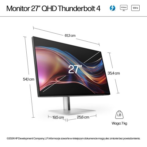 Hewlett-Packard HP 27-calowy monitor Pro seria 7 QHD Thunderbolt 4 - 727pu