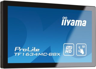 IIYAMA Iiyama ProLite TF1634MC-B8X monitor komputerowy 39,6 cm (15.6") 1920 x 1080 px Full HD LED Ekran dotykowy Przeznaczony dla wielu