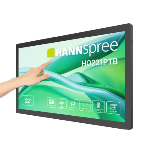 No name Hannspree HO221PTB signage display Płaski panel Digital Signage 54,5 cm (21.4") LCD 600 cd/m2 Full HD Czarny Ekran dotykowy