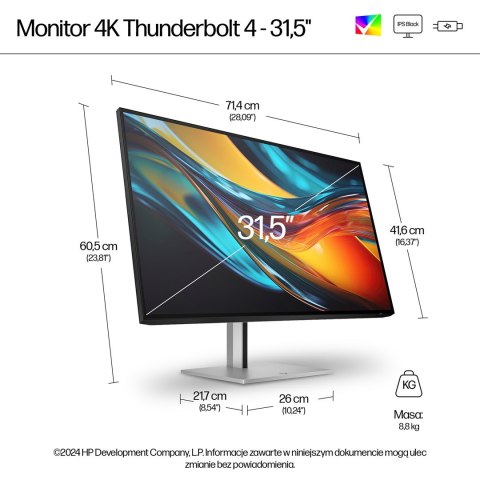 Hewlett-Packard HP Monitor Pro seria 7 4K Thunderbolt 4 - 732pk, 31,5"