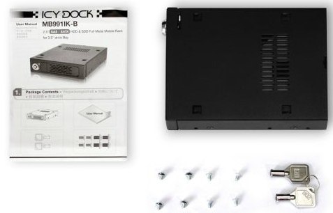 No name Icy Dock MB991IK-B panel drive bay 2.5" Taca napędu pamięci masowej Czarny