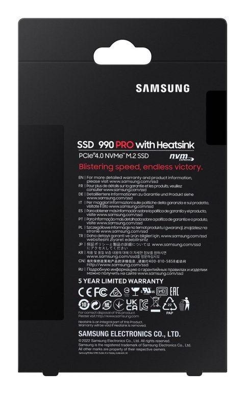 Samsung Samsung 990 PRO 2 TB M.2 PCI Express 4.0 NVMe V-NAND MLC