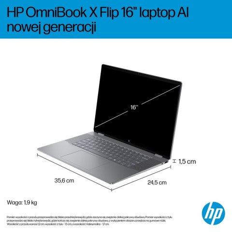 Hewlett-Packard HP OmniBook X Flip 16-ar0016nw Ryzen AI 5 340 16.0"2K Touch OLED IPS 300nits AG 16GB LPDDR5X SSD1TB Radeon 840M Cam 5MPx + IR 68