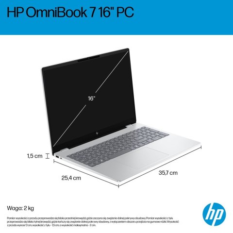 Hewlett-Packard HP OmniBook 7 16-az0222nw Core 5 210H 16"2K 300nits AG 16GB DDR5 5200 SSD512 Intel Graphics Cam 5 Mpx IR 70Wh Win11 Glacial Silv