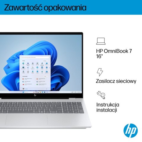 Hewlett-Packard HP OmniBook 7 16-az0222nw Core 5 210H 16"2K 300nits AG 16GB DDR5 5200 SSD512 Intel Graphics Cam 5 Mpx IR 70Wh Win11 Glacial Silv