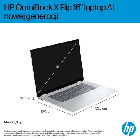 Hewlett-Packard HP OmniBook X Flip 16-as0003nw Ultra 7 258V 16.0"3K Touch OLED IPS 120Hz 300nits AG 32GB LPDDR5X SSD1TB Arc 140V Cam 5MPx + IR 6