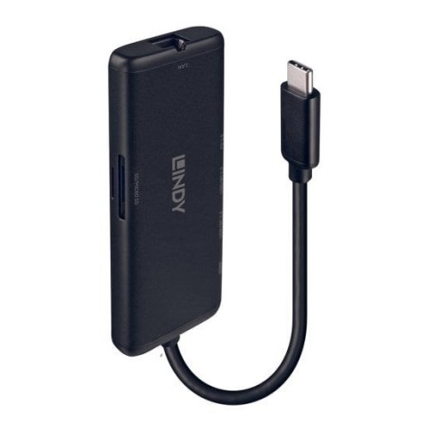 LINDY Lindy 43358 stacja dokująca Przewodowa USB 3.2 Gen 1 (3.1 Gen 1) Type-C Czarny